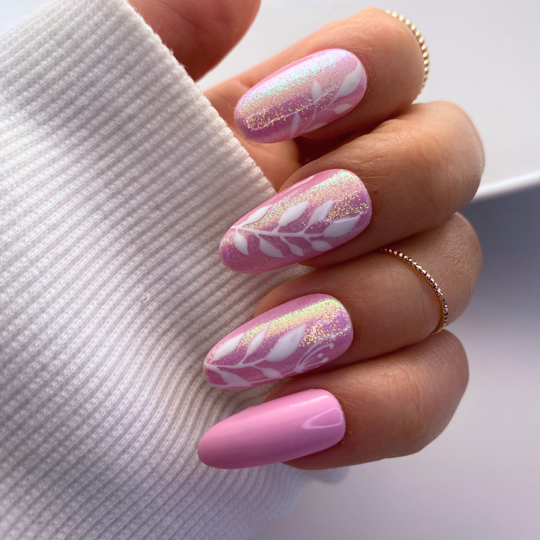 press on nails girly et roses