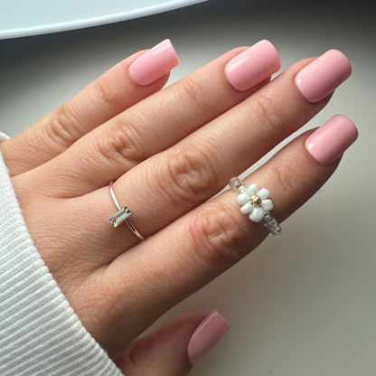 press on nails bague rose